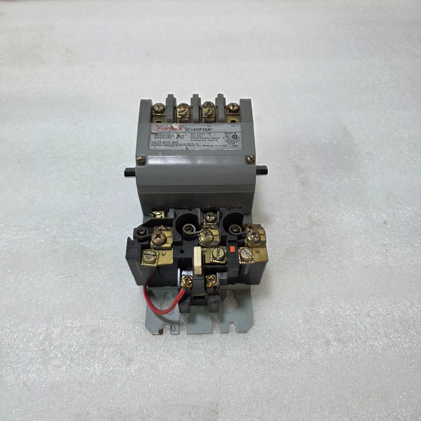 FURNAS 14CP32A CONTACTOR + 48DC31AA3 OVERLOAD RELAY + 75D73070F COIL 120V 60HZ