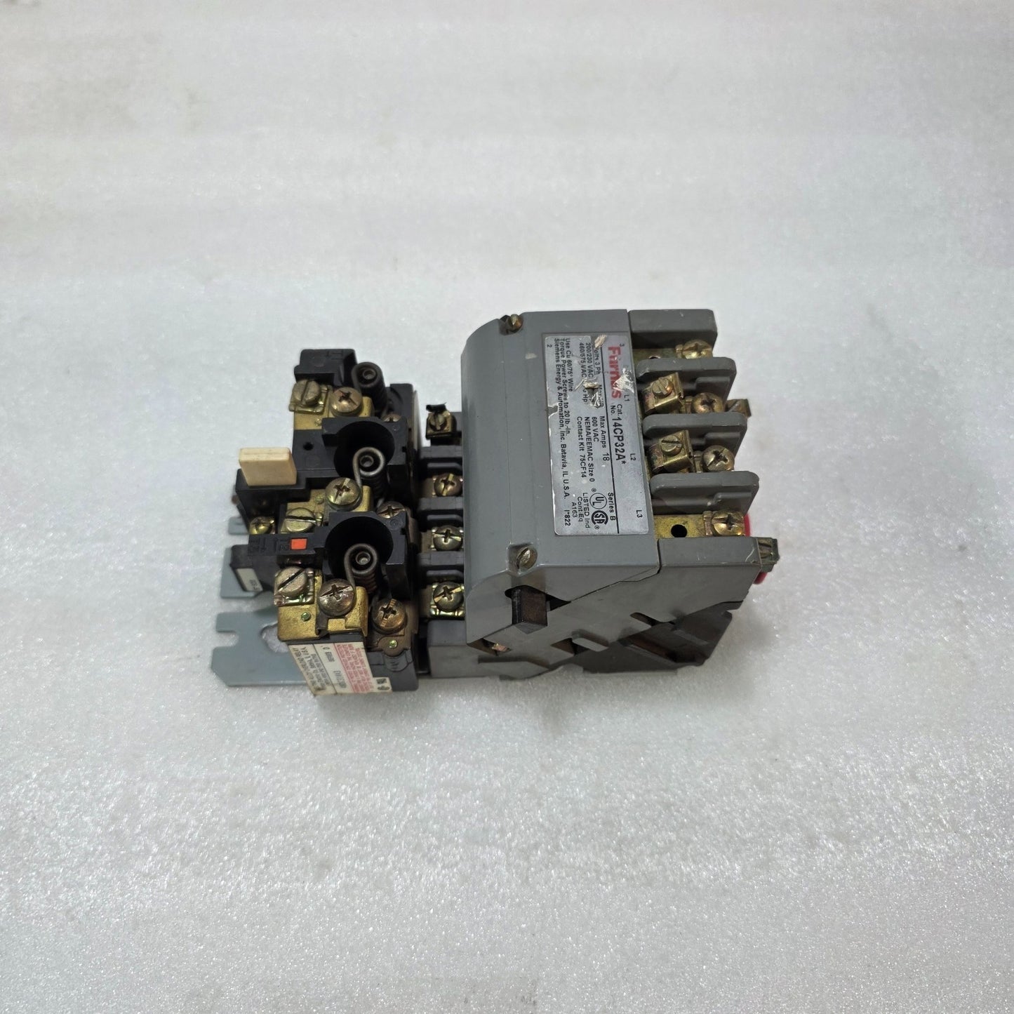FURNAS 14CP32A CONTACTOR + 48DC31AA3 OVERLOAD RELAY + 75D73070F COIL 120V 60HZ