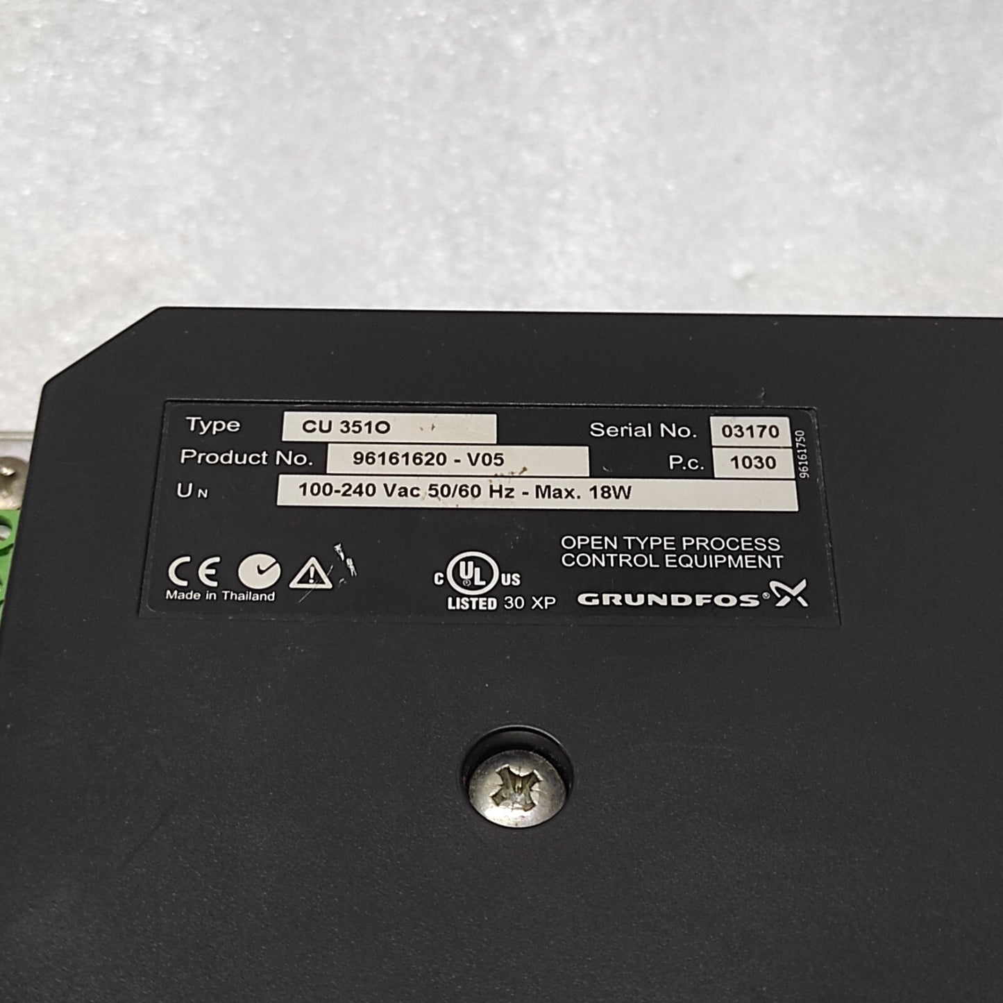 GRUNDFOS CU351 CONTROLLER CU3510 96161620-V05 100-240VAC