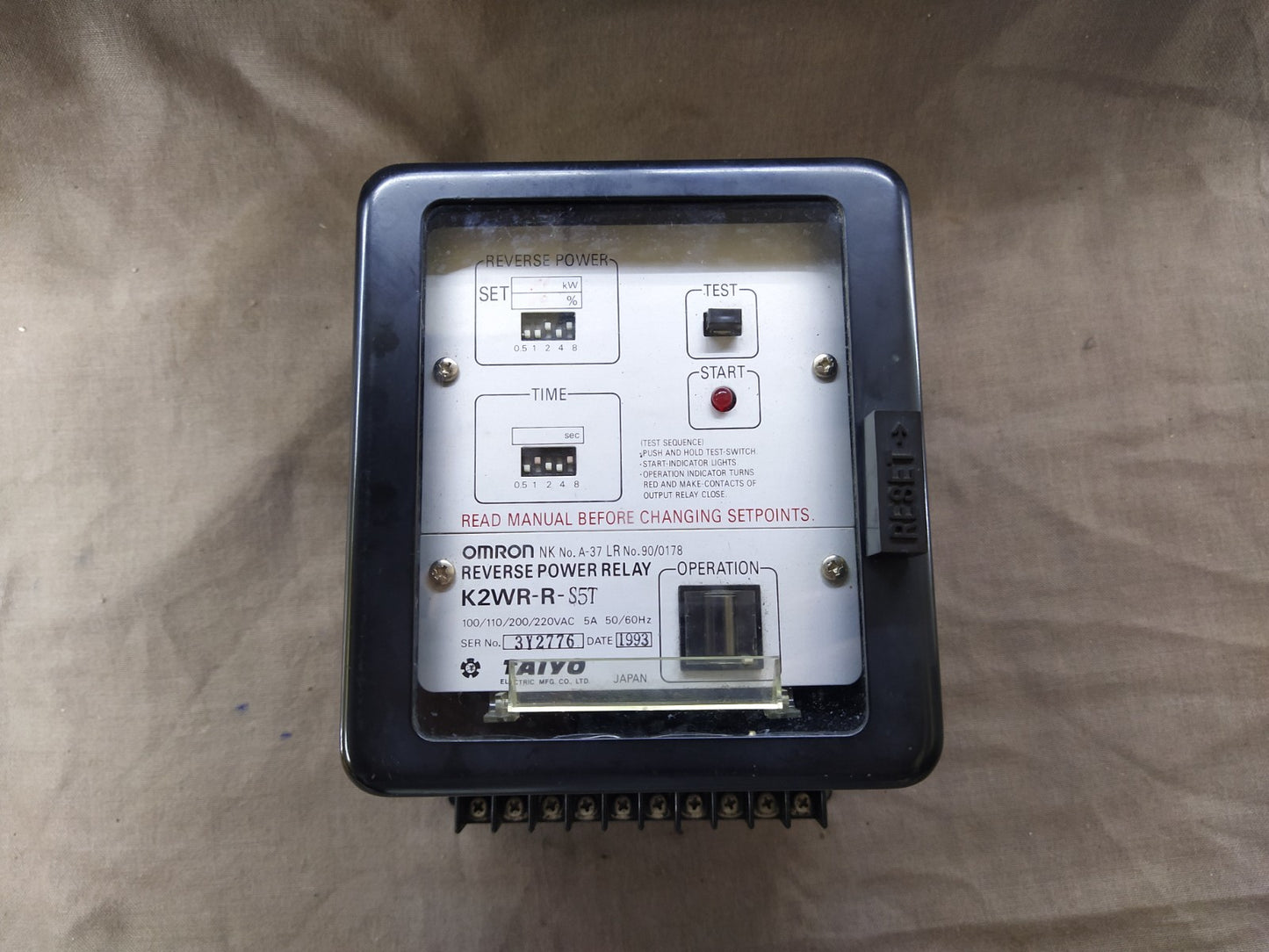 OMRON K2WR-R-S5T REVERSE POWER RELAY