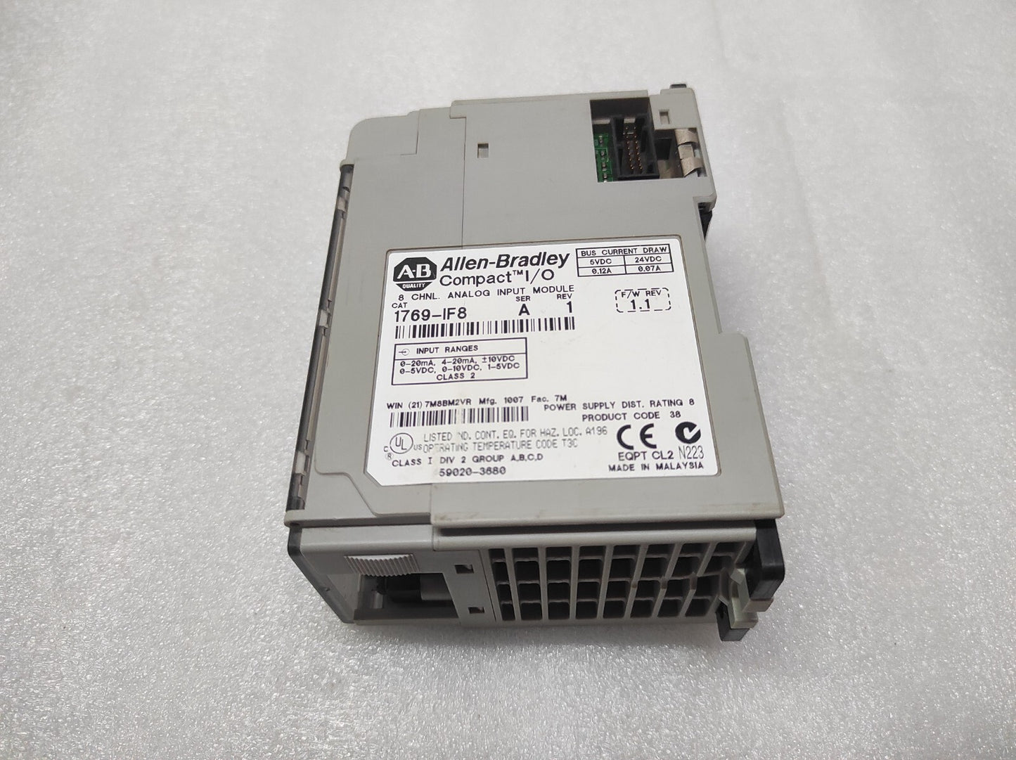 ALLEN BRADLEY CAT 1769-IF8 SER A 8-CH ANALOG INPUT MODULE