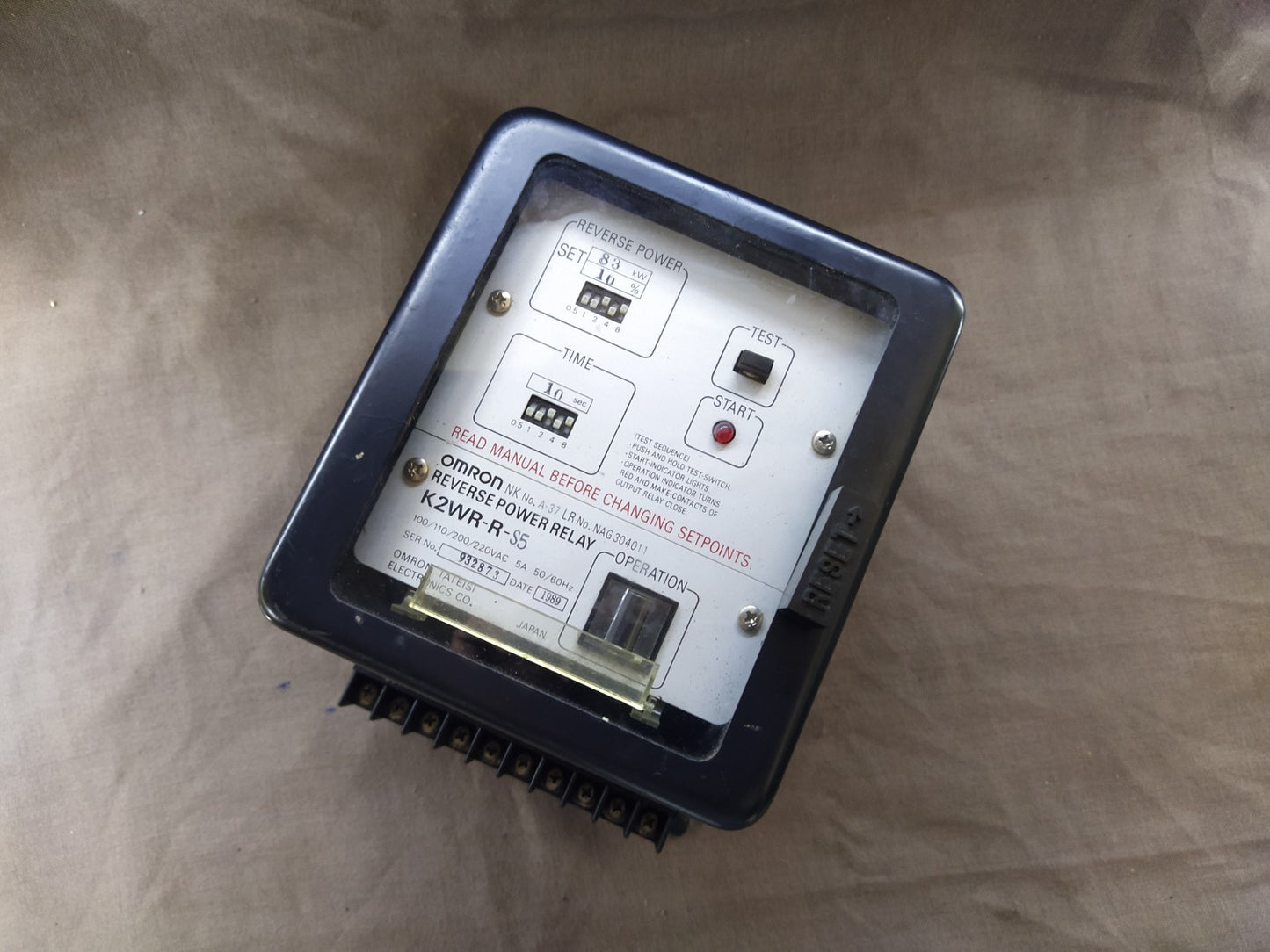 OMRON K2WR-R-S5 REVERSE POWER RELAY