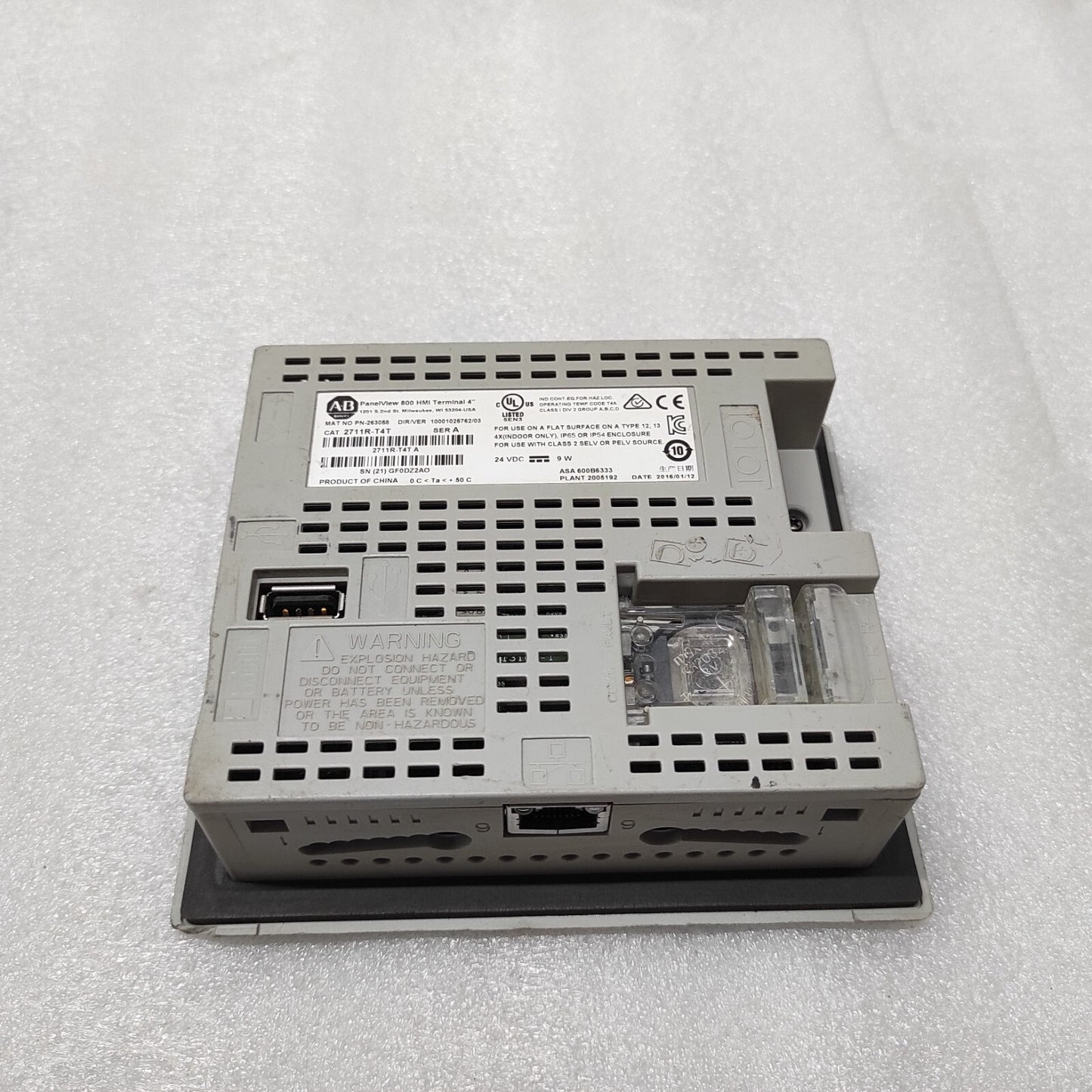 ALLEN BRADLEY PANELVIEW 800 HMI CAT 2711R-T4T SER A DAMAGED BODY