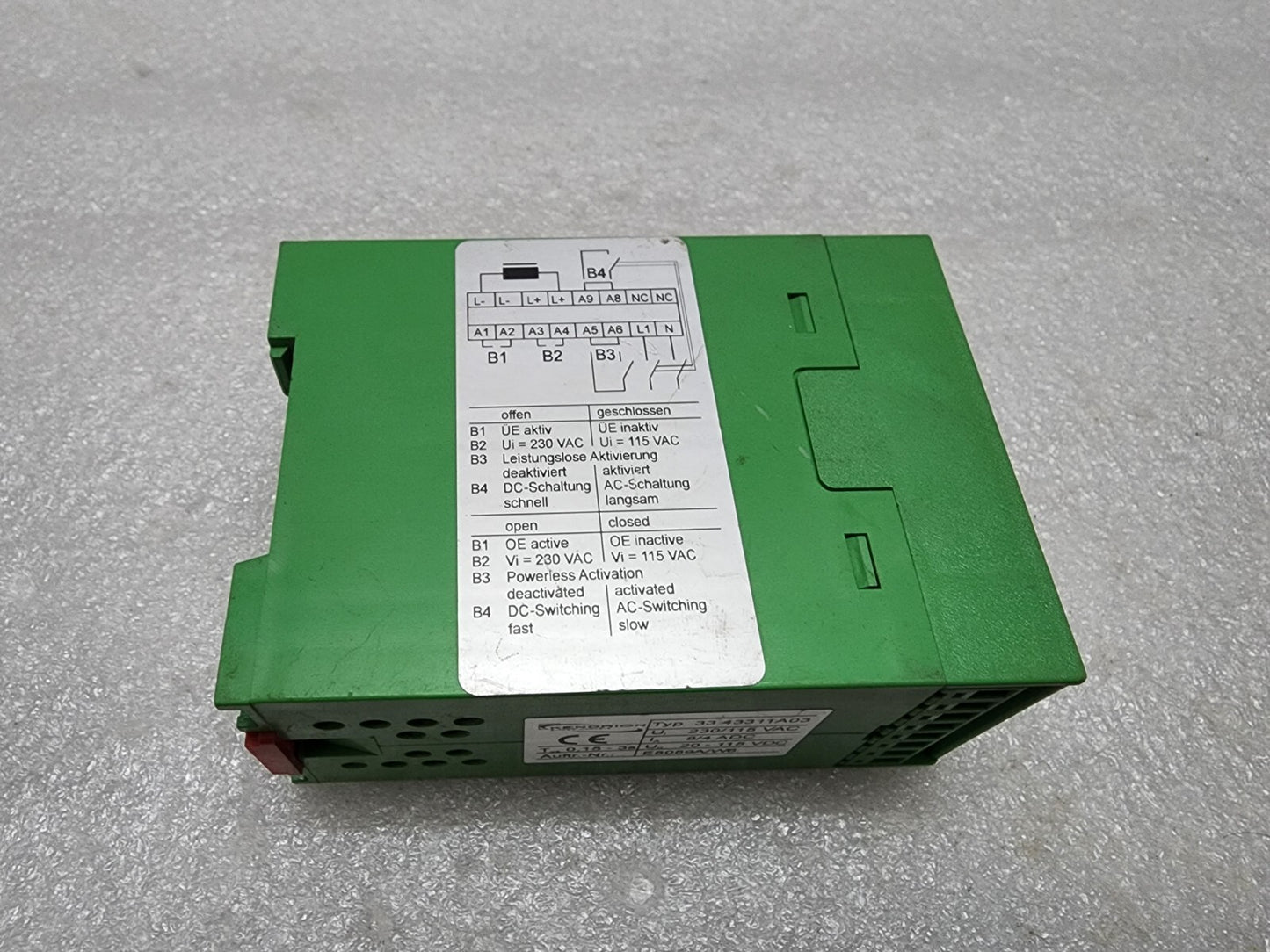 KENDRION 3343311A03 MODULE E8089A/W6 230/115VAC