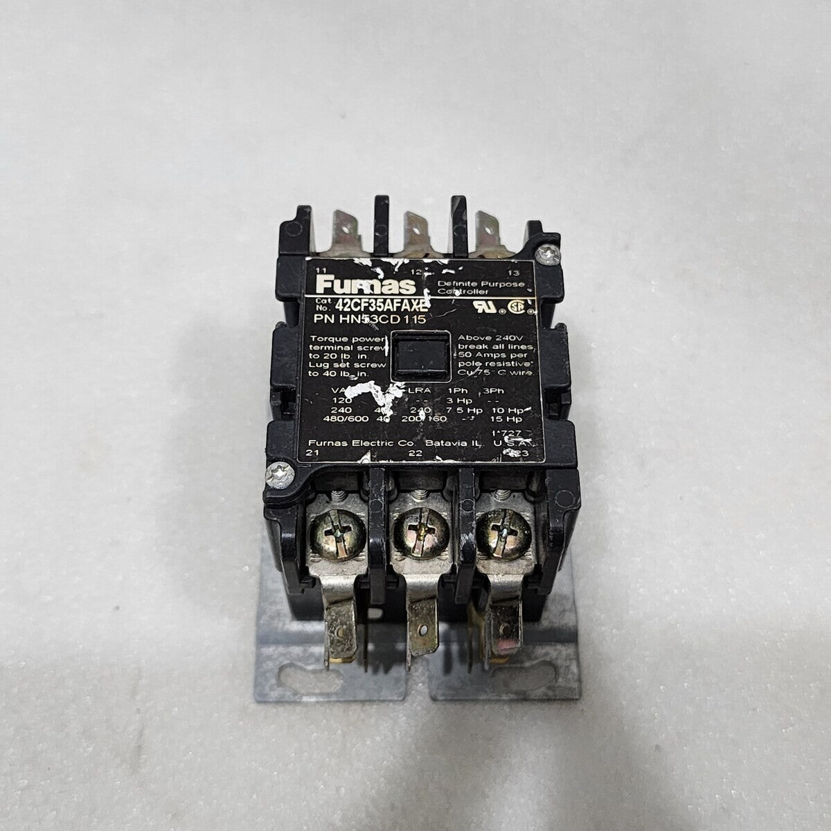 FURNAS 42CF35AFAXE GENERAL PURPOSE CONTACTOR HN53CD 115 COIL VOLTAGE 110-120V
