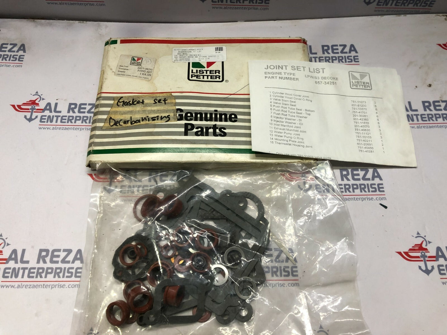 LISTER PETTER 657-34251 LPW3 & LPWS3 DECOKE GASKET SET