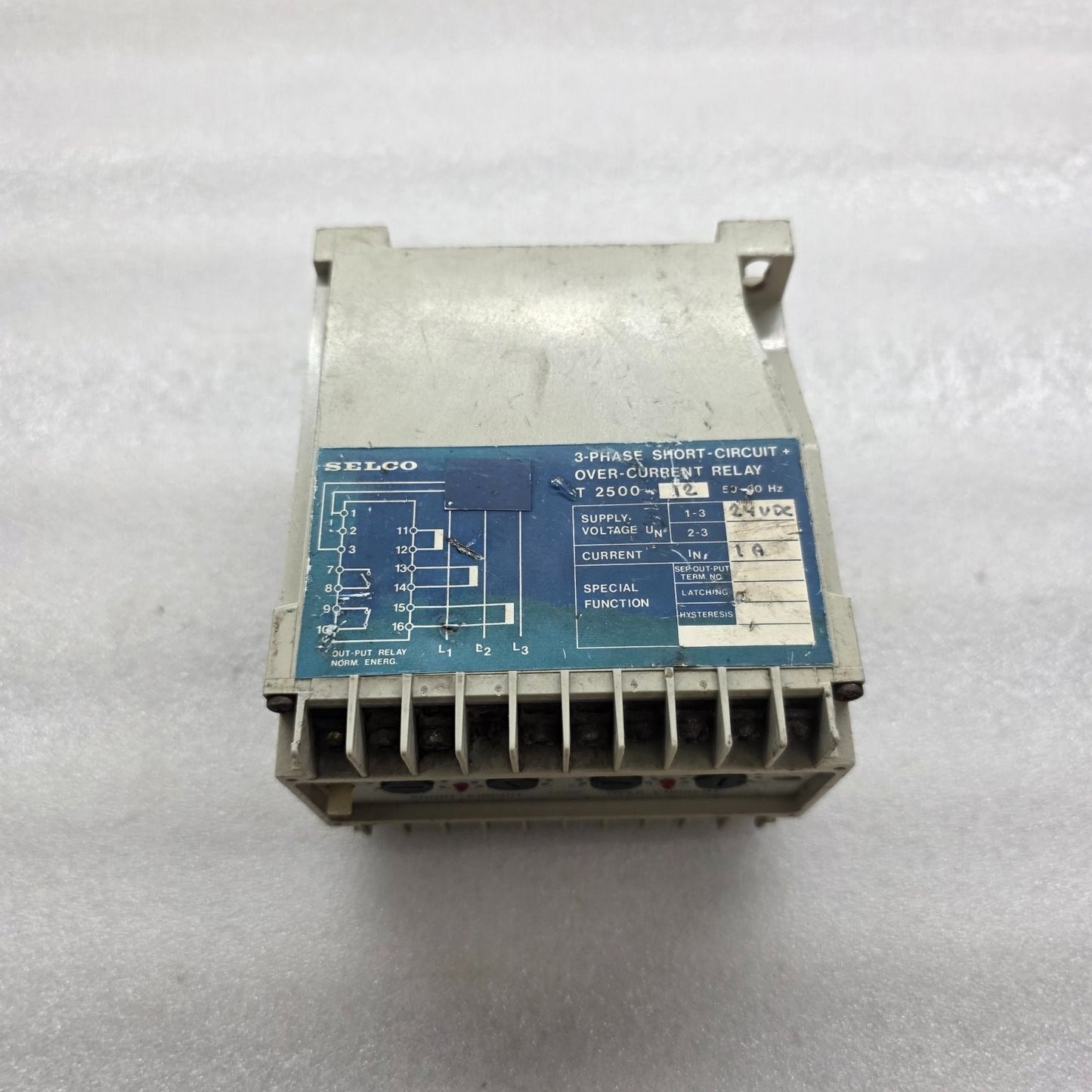 SELCO T2500-12 3-PHASE SHORT CIRCUIT OVER-CURRENT RELAY 24VDC