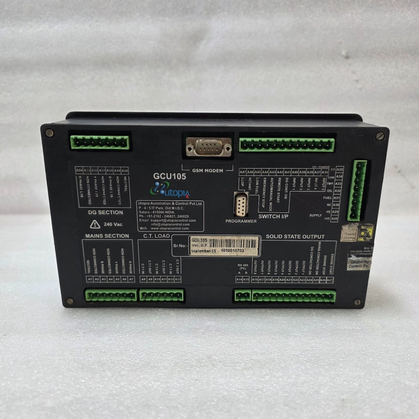 UTOPIA GCU105 GENERATOR CONTROLLER MODULE GENSET CONTROL UNIT