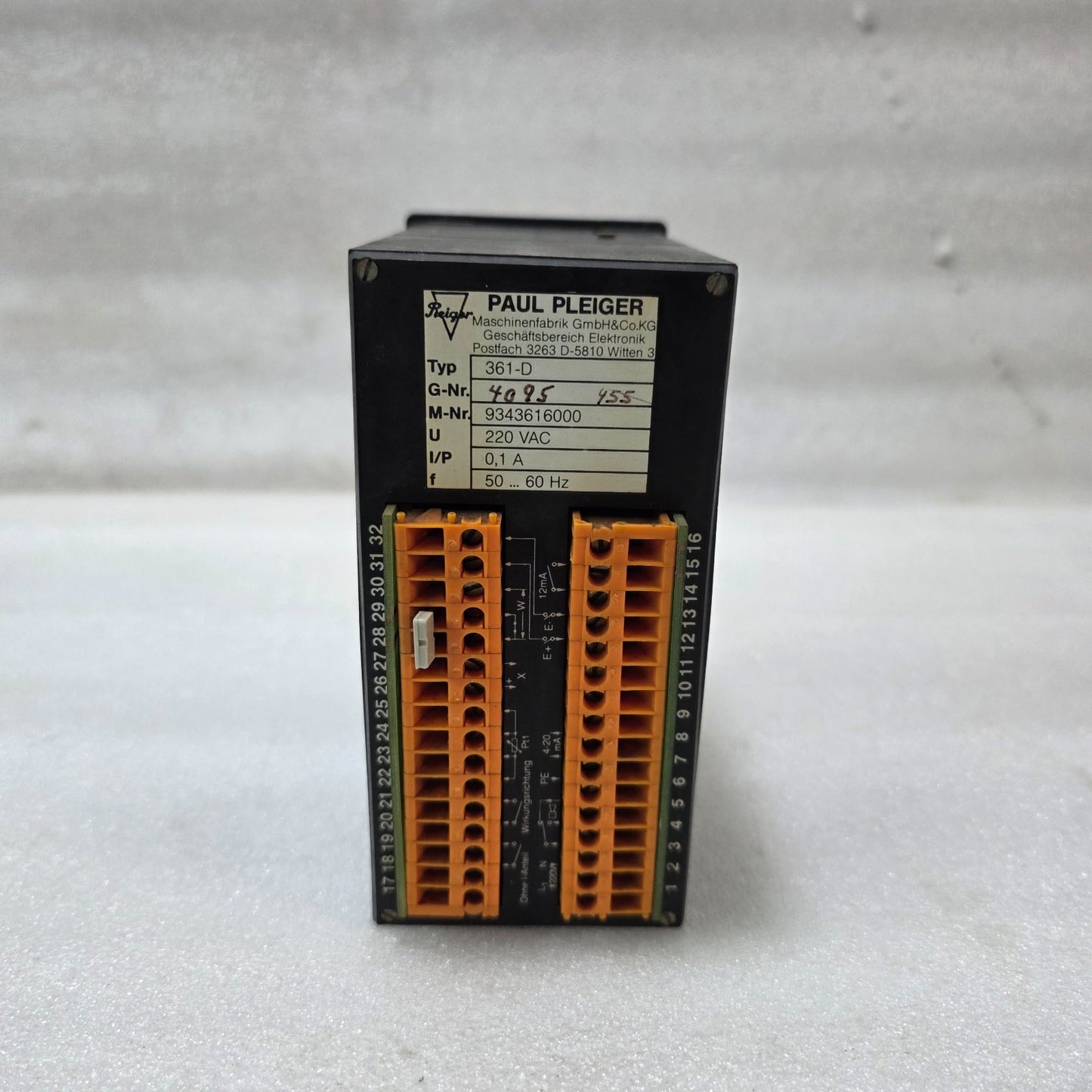 PAUL PLEIGER 361-D ELECTRONIC CONTROL UNIT | 220VAC INDUSTRIAL MODULE | MASCHINE