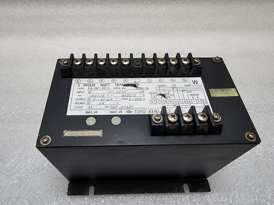 TOYO KEIKI EG-3AT-S-H 3-PHASE WATT TRANSDUCER