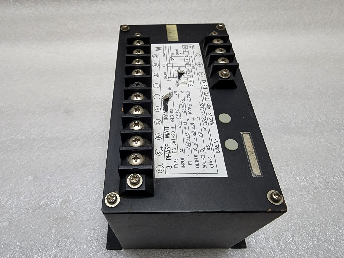 TOYO KEIKI EG-3AT-S-H 3-PHASE WATT TRANSDUCER