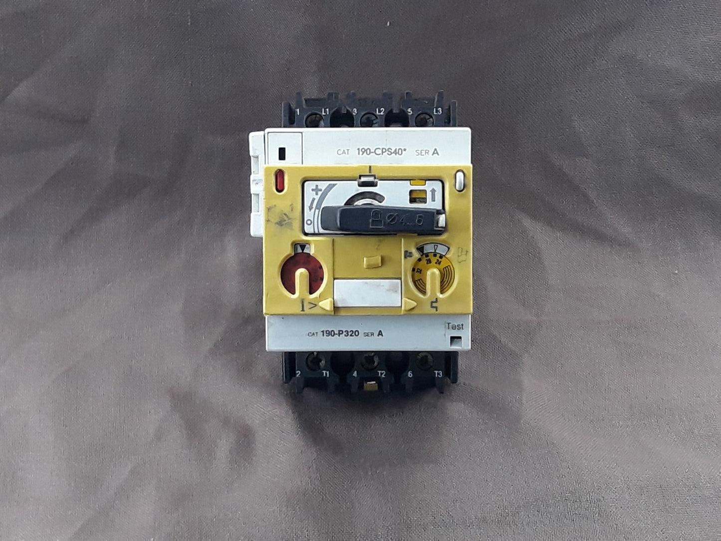 ALLEN BRADLEY CAT 190-CPS40 AND CAT 190-P320 CONTACTOR PROTECTOR STARTER