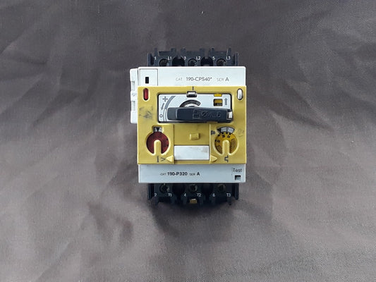 ALLEN BRADLEY CAT 190-CPS40 AND CAT 190-P320 CONTACTOR PROTECTOR STARTER
