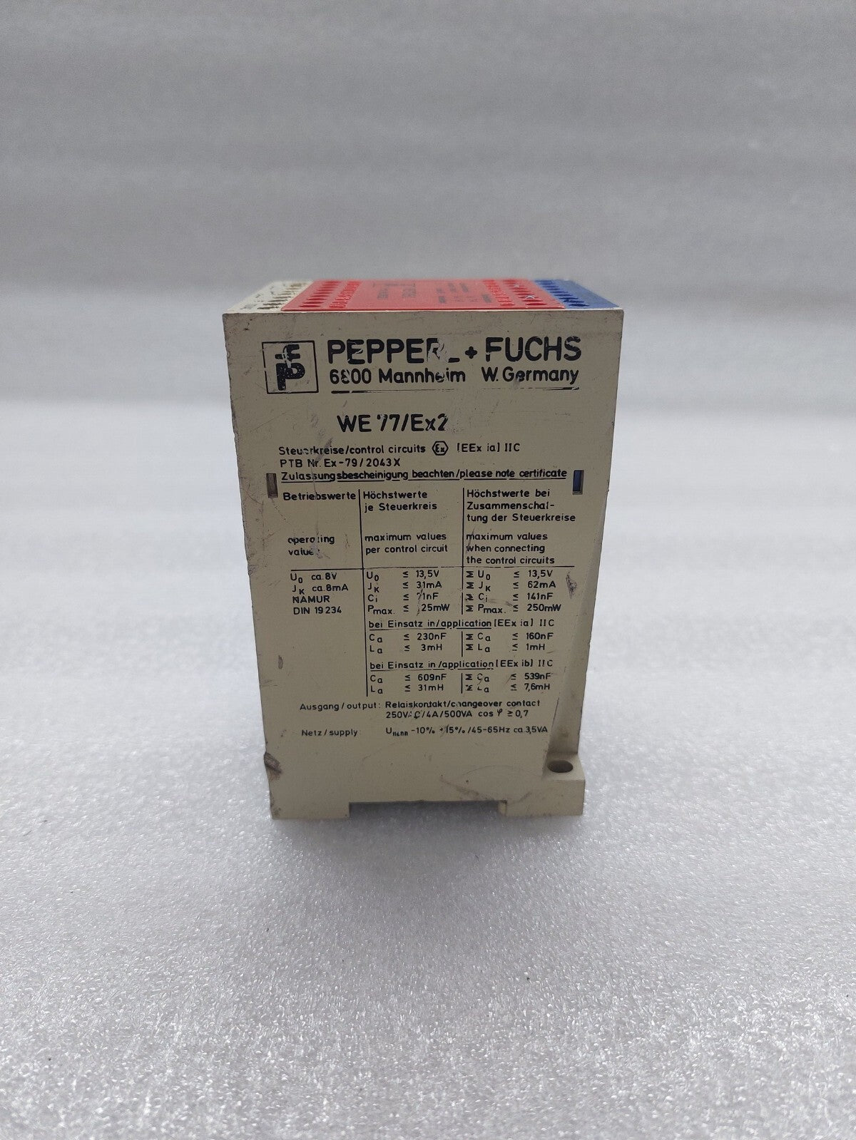 PEPPERL + FUCHS WE77/EX2 SWITCH AMPLIFIER 01669-S