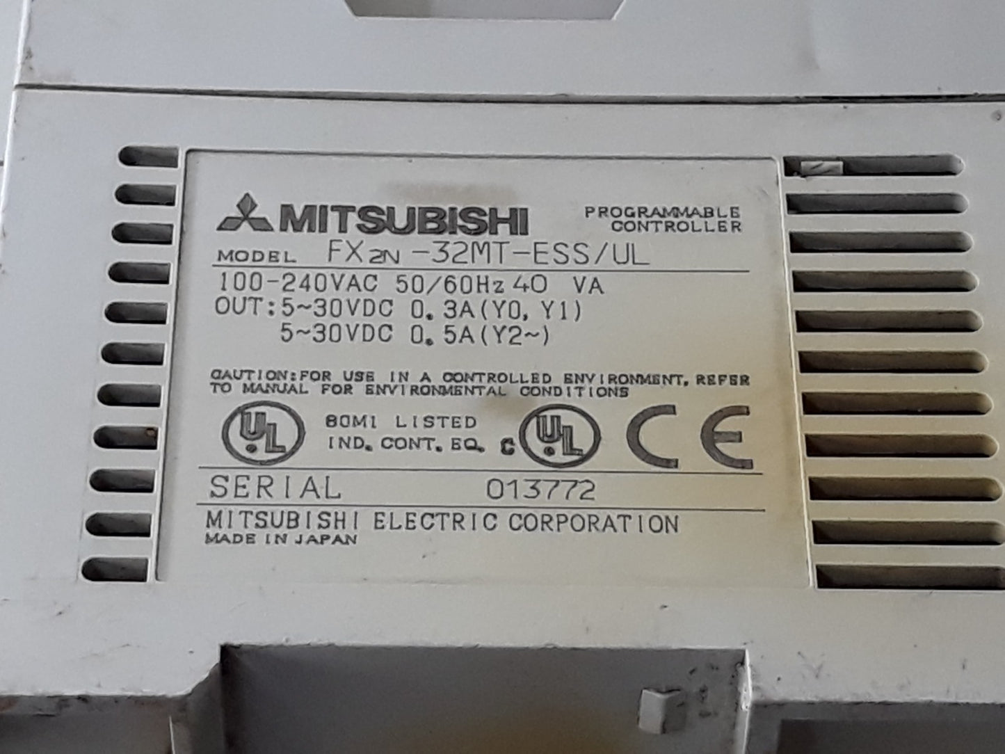 MITSUBISHI FX2N-32MT-ESS/UL WITHOUT CONNECTOR