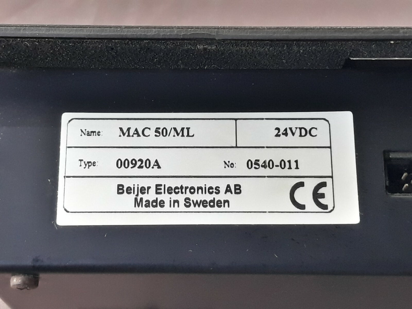 Beijer Electronics MAC 50/ML Operator Panel 00920A 24VDC