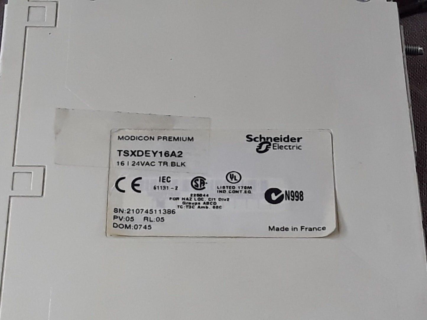 SE TSXDEY16A2 Discrete Input Module Modicon Premium