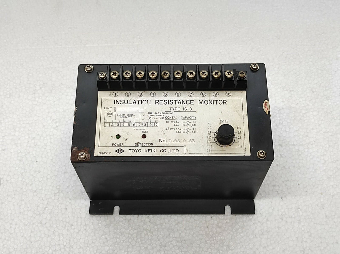 Toyo Keiki IS-3 Insulation Resistance Monitor 200-230V IS3