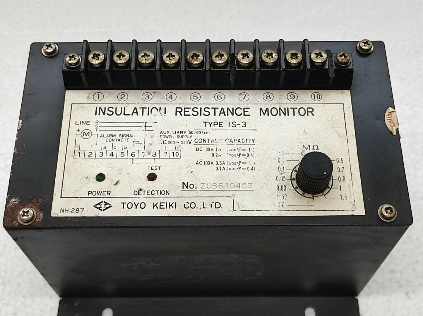 Toyo Keiki IS-3 Insulation Resistance Monitor 200-230V IS3