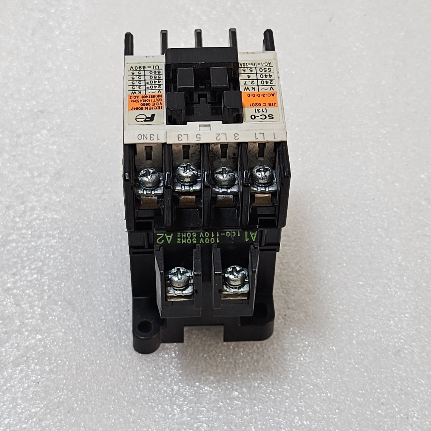 FUJI ELECTRIC SC-0 MAGNETIC CONTACTOR 3-POLE 20A MOTOR CONTACTOR, COIL 100-110V
