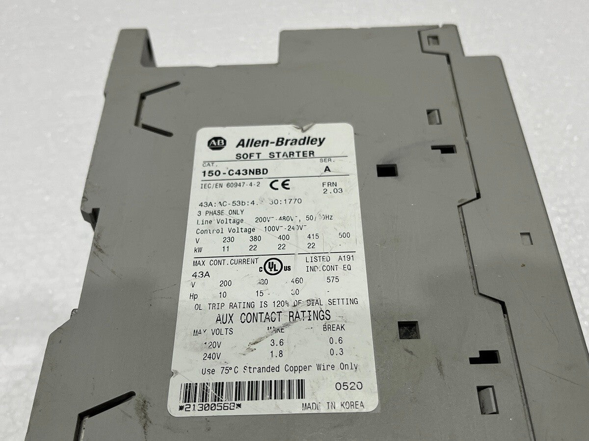 ALLEN BRADLEY CAT 150-C43NBD SER A SOFT STARTER