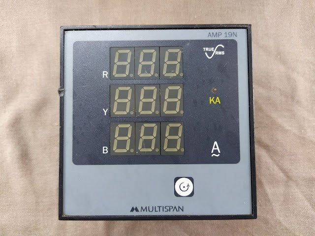 MULTISPAN AMP 19N 3-PHASE DIGITAL AMPERE METER AMP19N