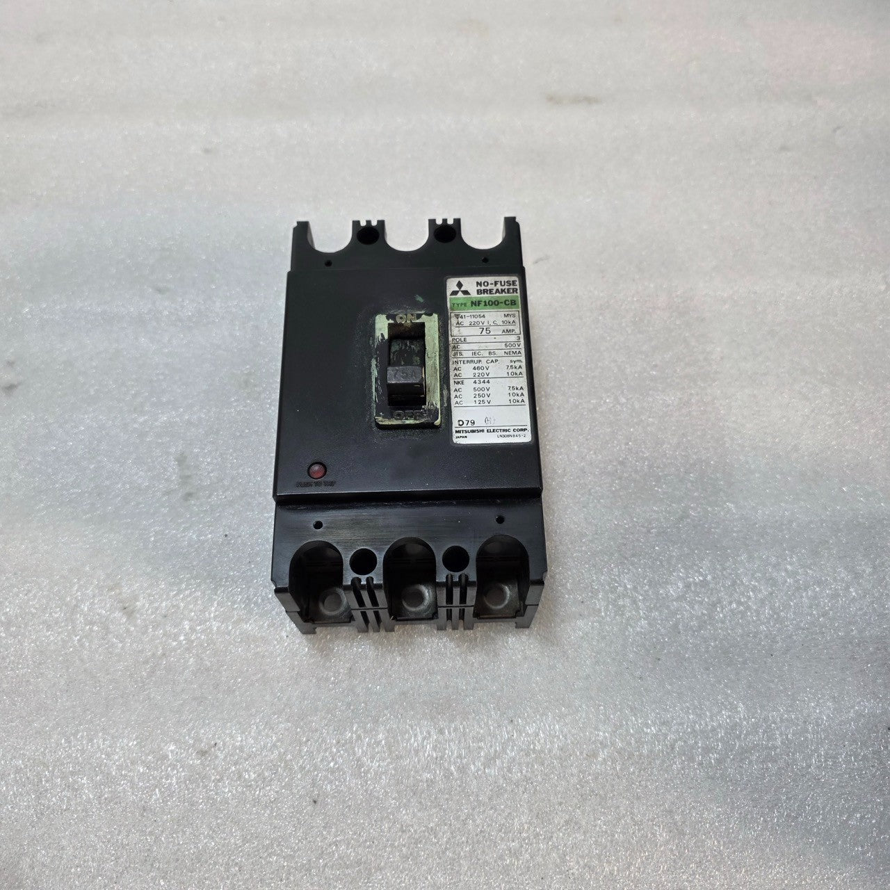 MITSUBISHI NF100-CB 3-POLE CIRCUIT BREAKER 75A