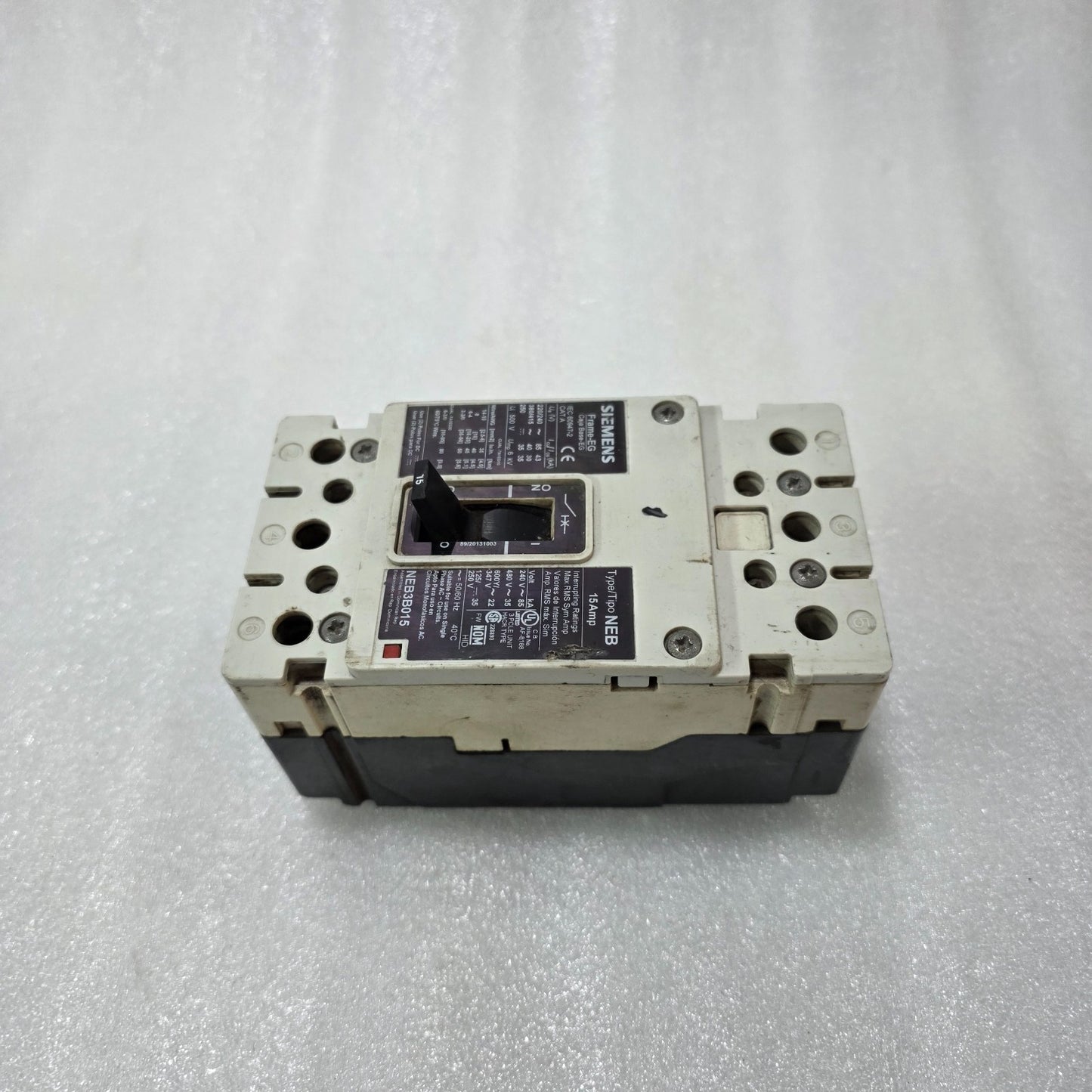 SIEMENS NEB3B015 MCCB 15A 3 POLE CIRCUIT BREAKER | FRAME-EG | 600V AC