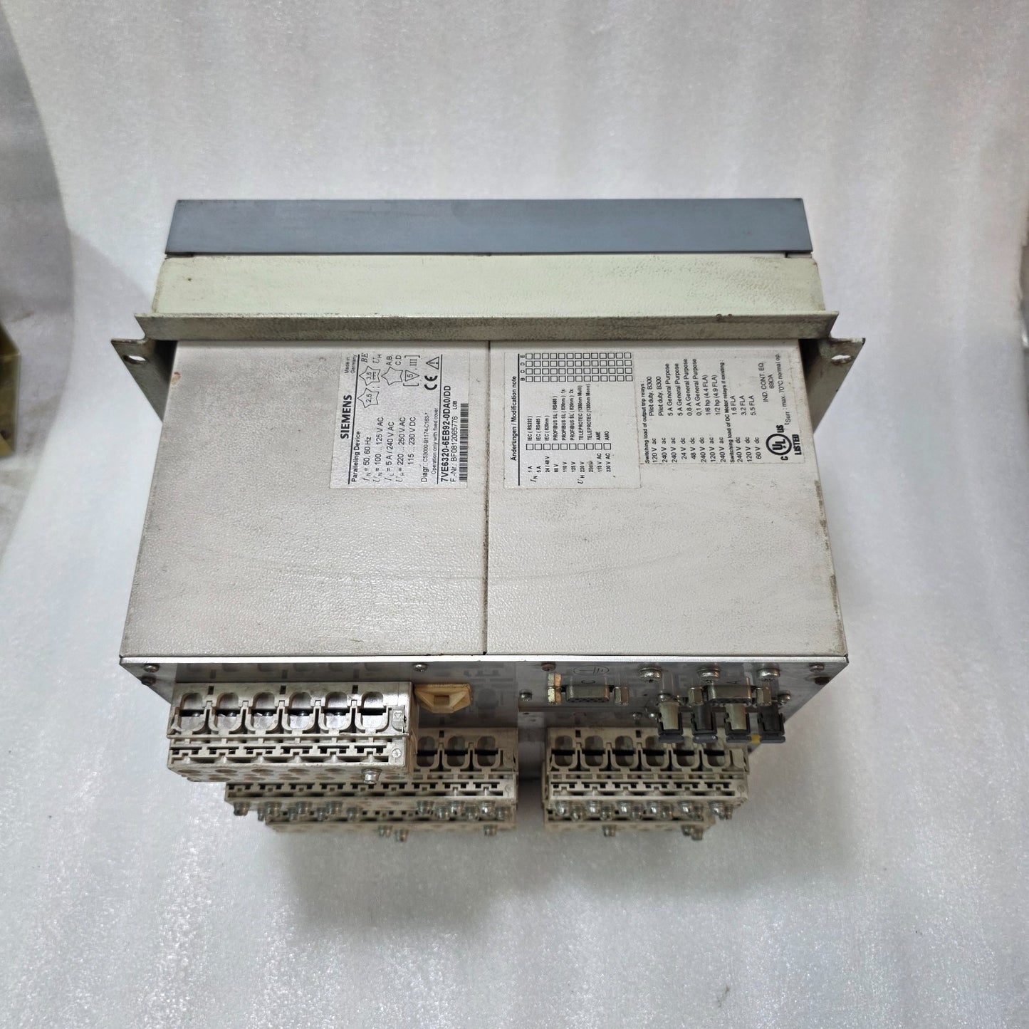 SIEMENS 7VE6320-6EB92-0DA0/DD PARALLELING DEVICE | 100–125V AC