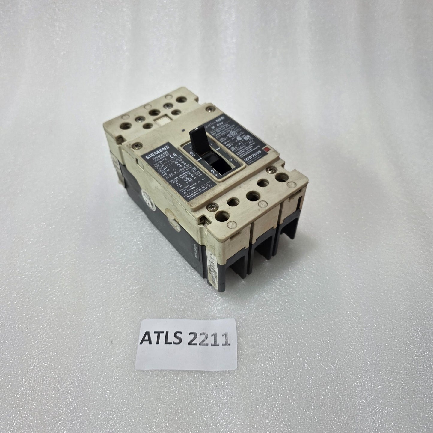 SIEMENS NEB3B035 MCCB 35A 3 POLE | 85KA BREAKING CAPACITY | 600V CIRCUIT BREAKER