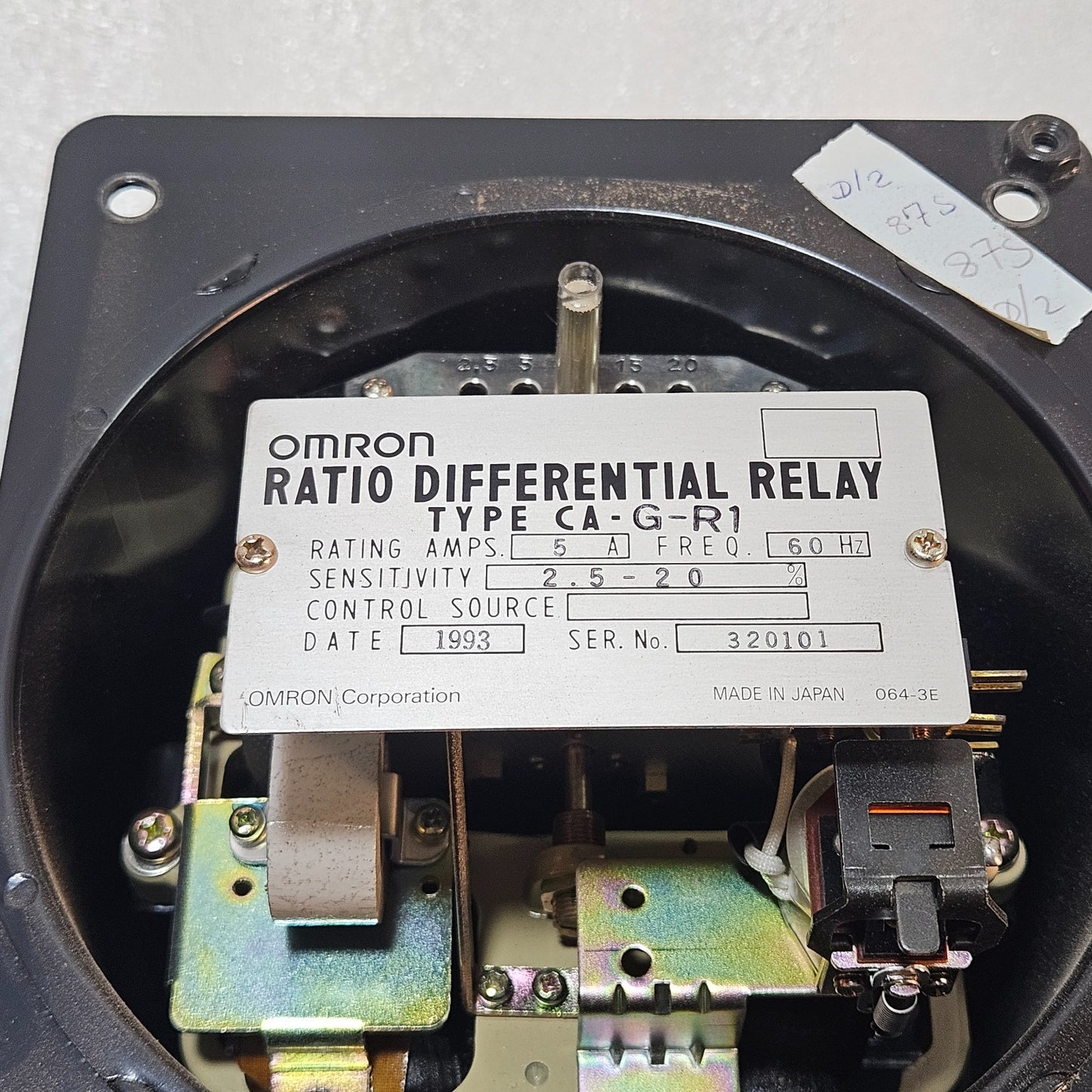 OMRON CA-G-R1 RATIO DIFFERENTIAL RELAY 5A 60HZ PROTECTIVE RELAY – MADE IN JAPAN