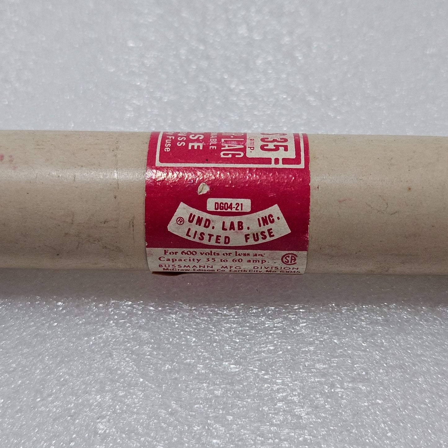 BUSSMANN RES-35 SUPER-LAG RENEWABLE FUSE 35A 600V INDUSTRIAL CARTRIDGE FUSE (MCG
