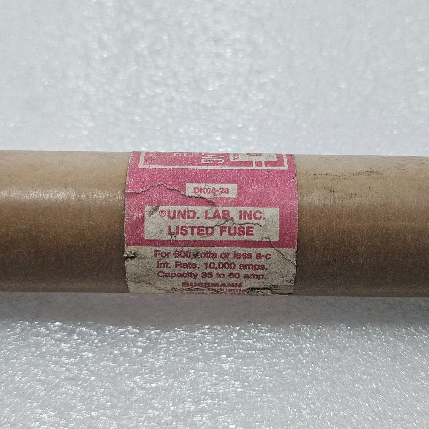 BUSSMANN RES-60 SUPER-LAG RENEWABLE FUSE, 60 A, 600 VAC, CLASS H