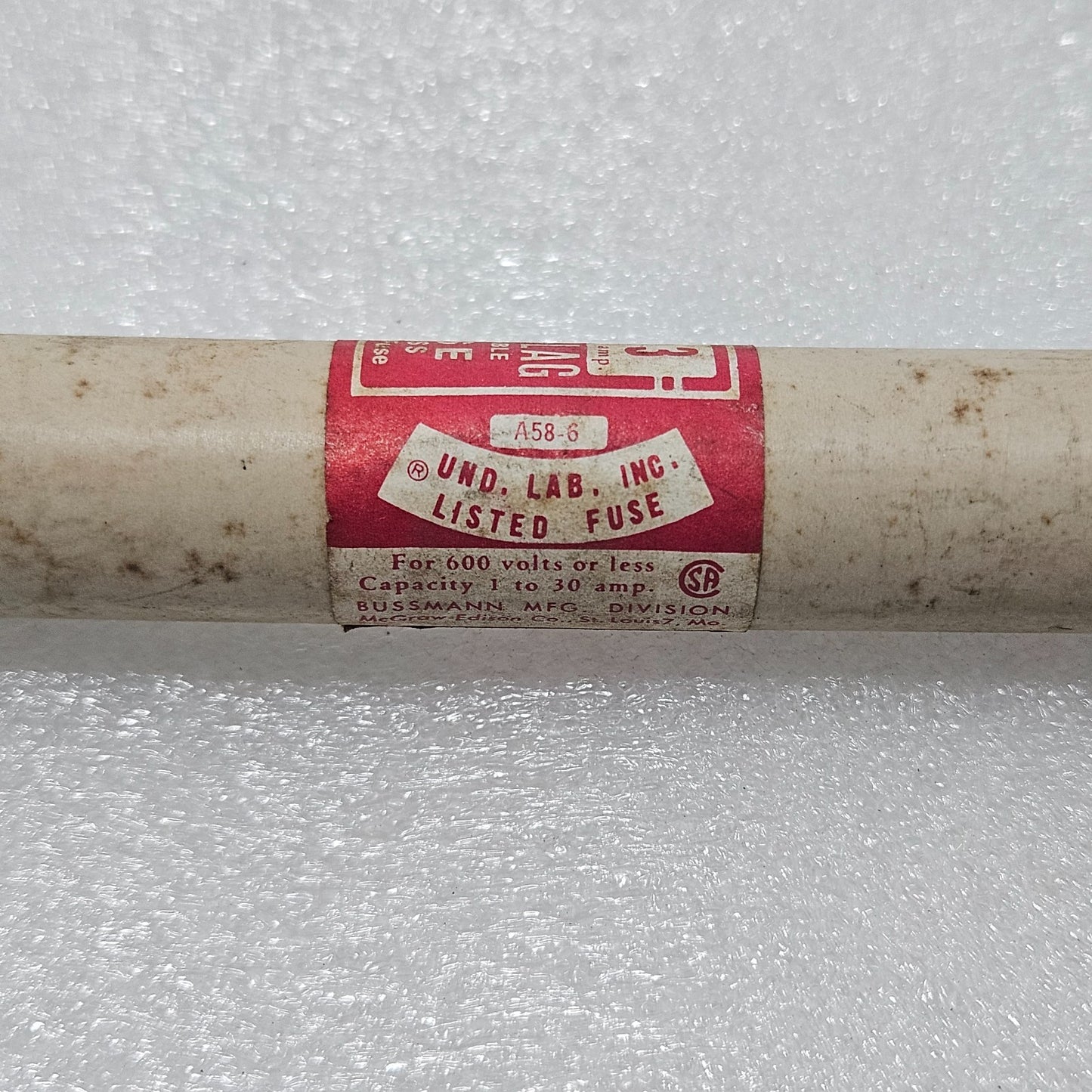 BUSSMANN RES-3 SUPER-LAG RENEWABLE FUSE, 3A, 600V AC