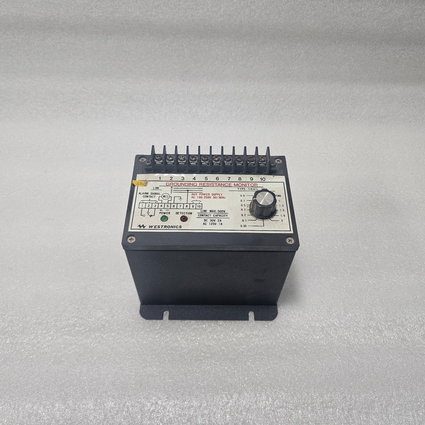 WESTRONICS SBAG-202 GROUNDING RESISTANCE MONITOR AC 180–250V 500V LINE