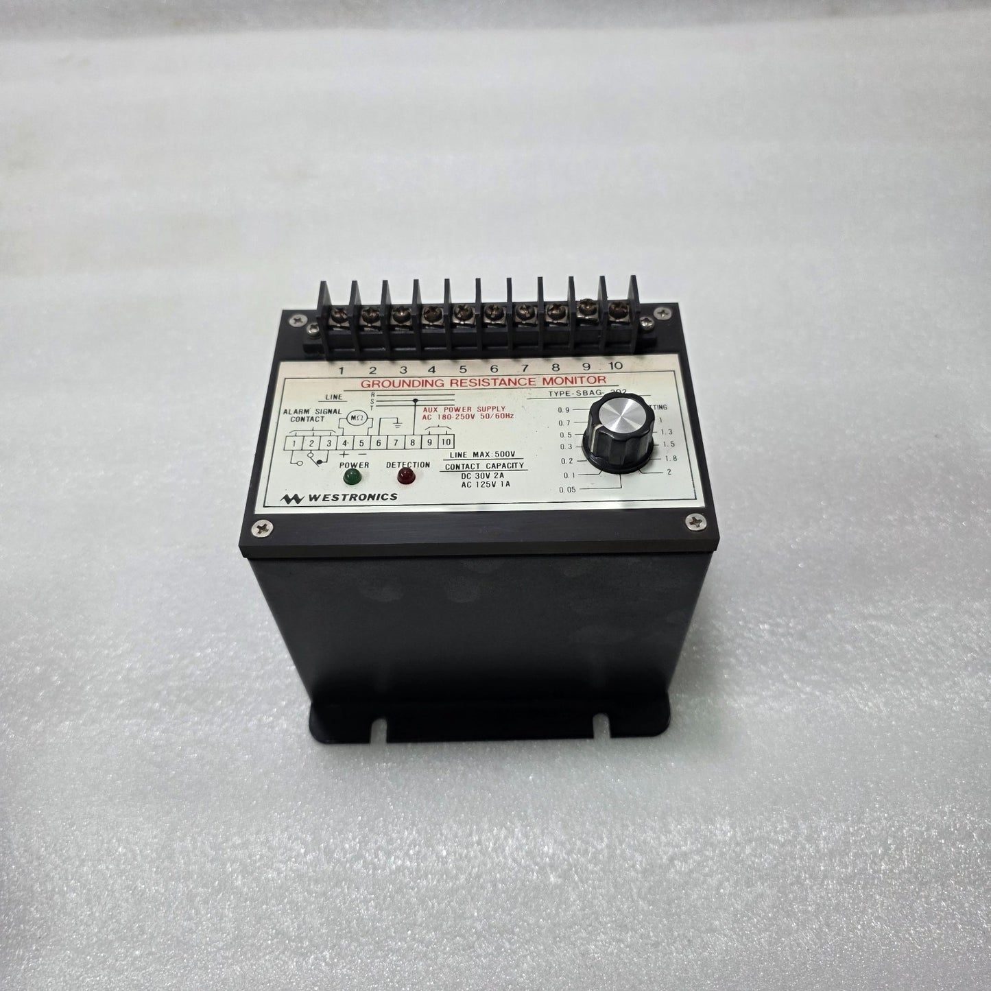 WESTRONICS SBAG-202 GROUNDING RESISTANCE MONITOR AC 180–250V 500V LINE