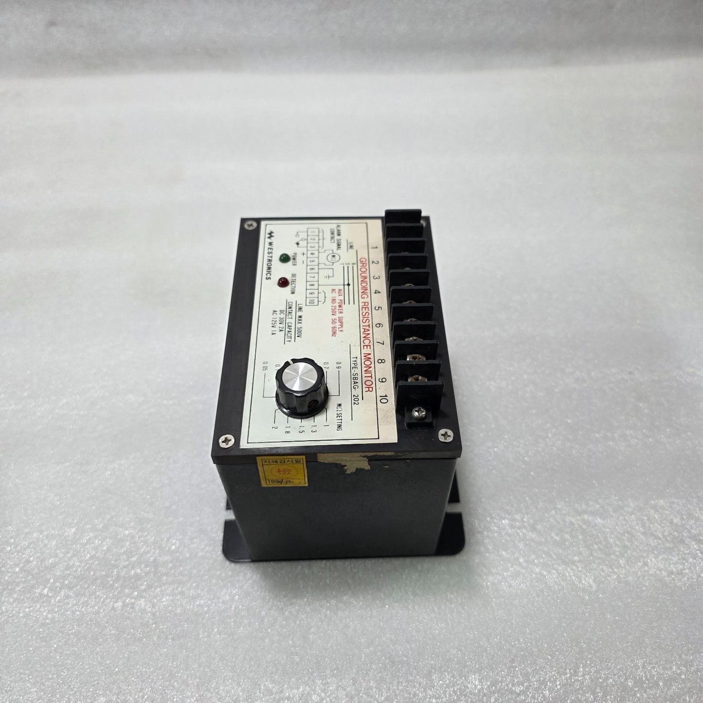 WESTRONICS SBAG-202 GROUNDING RESISTANCE MONITOR AC 180–250V 500V LINE