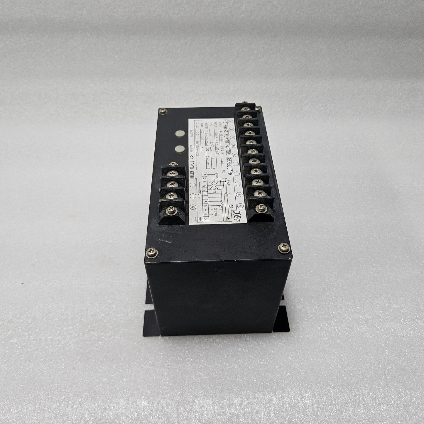 TOYO KEIKI NG-3T-SD 3-PHASE POWER FACTOR TRANSDUCER DC 4–12–20MA 60HZ