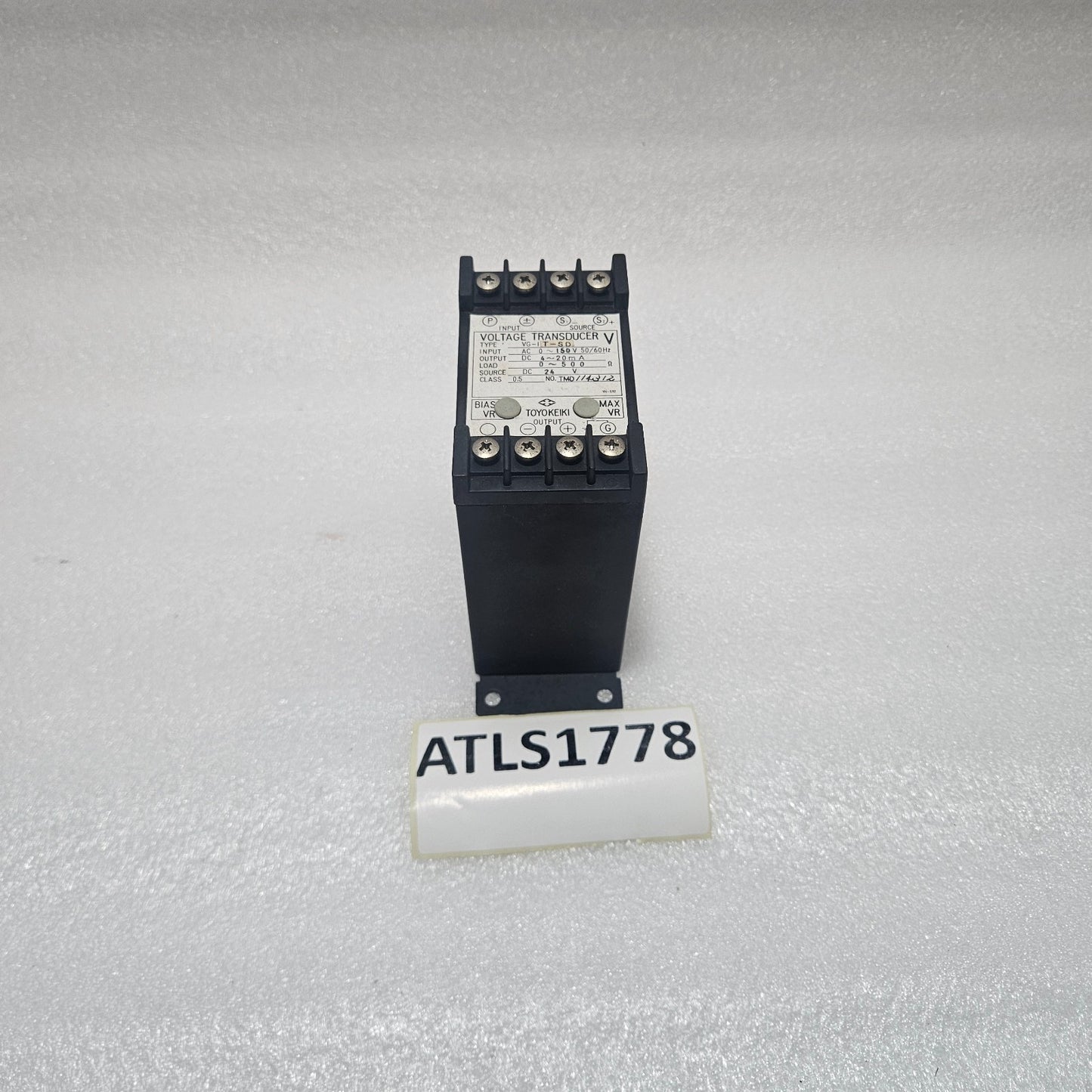 TOYO KEIKI VG-IT-SD VOLTAGE TRANSDUCER AC 0–150V DC 4–20MA CLASS 0.5