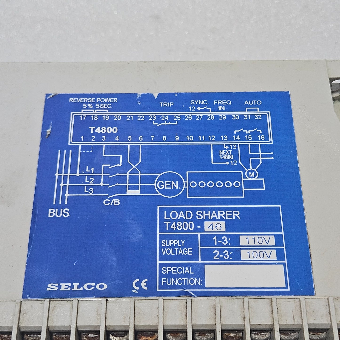 SELCO T4800-46 LOAD SHARER CONTROLLER, GENERATOR SYNCHRONIZING & LOAD SHARING MO