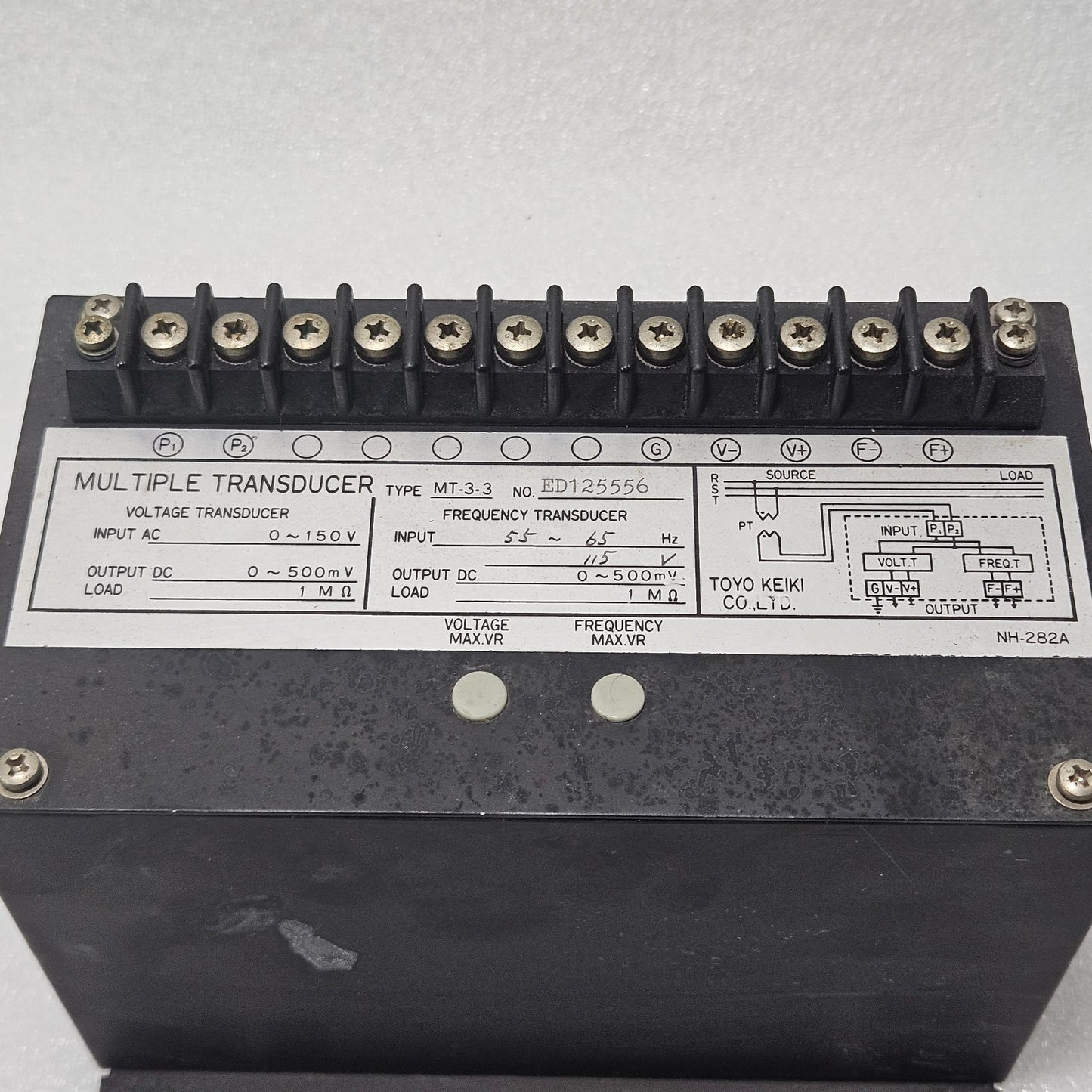 TOYO KEIKI MT-3-3 MULTIPLE TRANSDUCER VOLTAGE & FREQUENCY 0–150VAC 55–65HZ