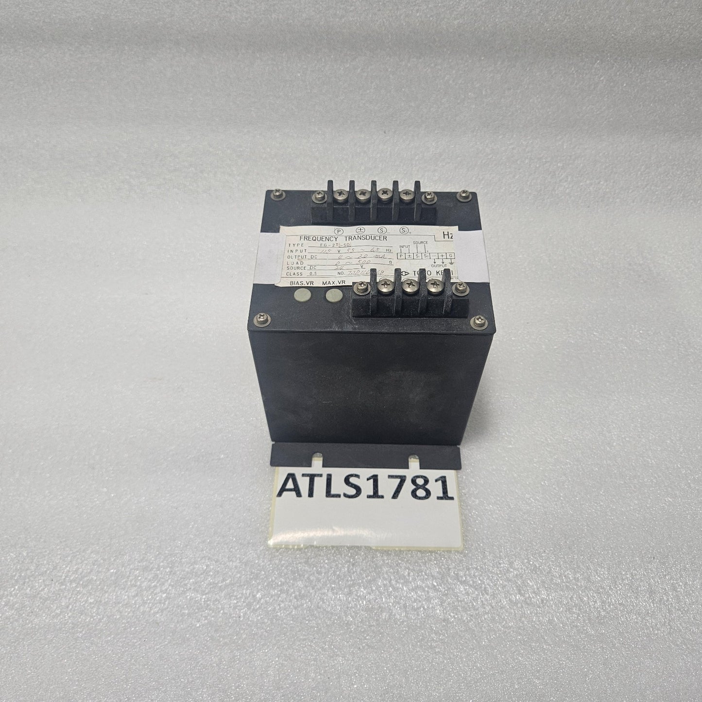 TOYO KEIKI FG-2T-SD FREQUENCY TRANSDUCER 45–65HZ DC 4–20MA CLASS 0.5