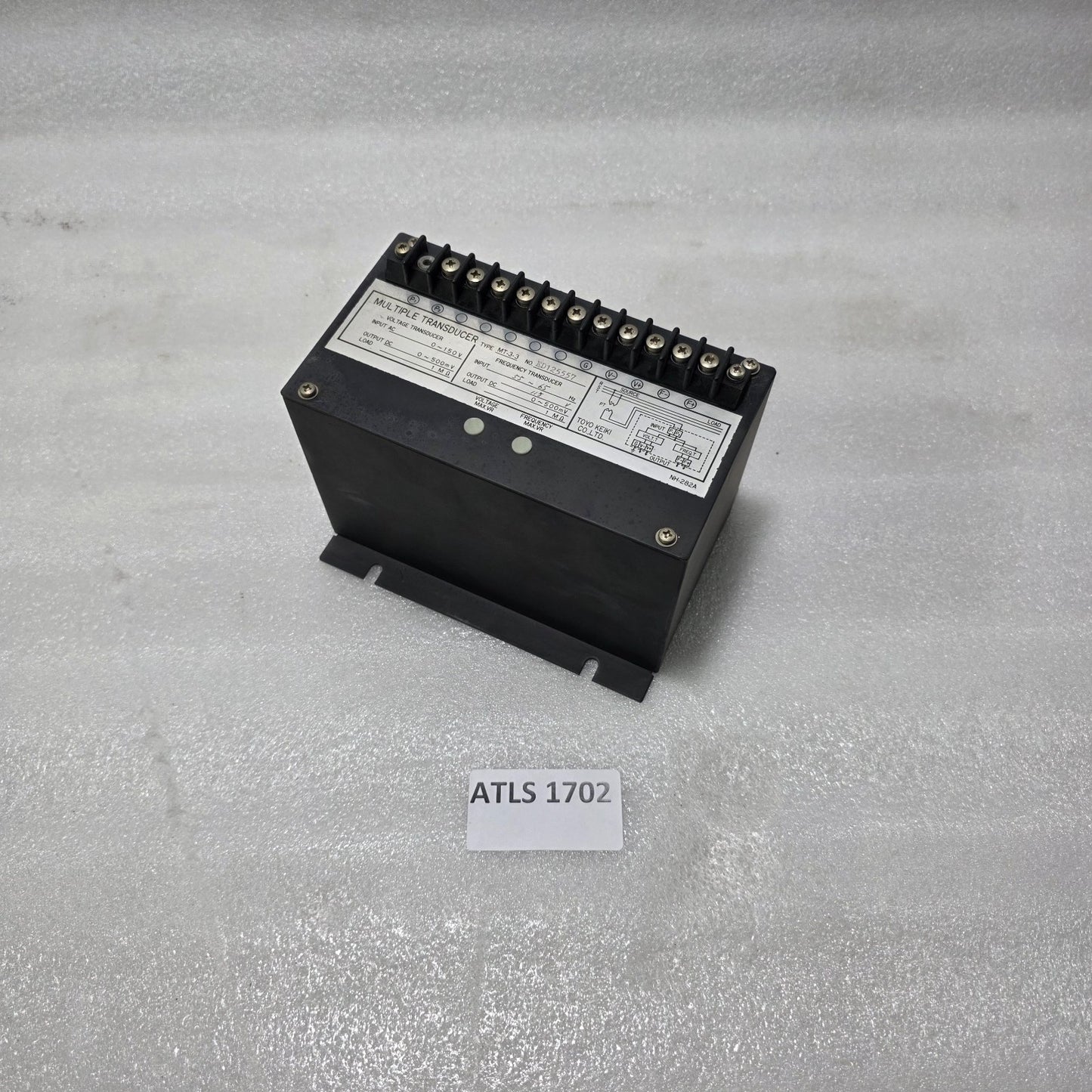 TOYO KEIKI MT-3-3 MULTIPLE TRANSDUCER VOLTAGE & FREQUENCY 0–150VAC 55–65HZ