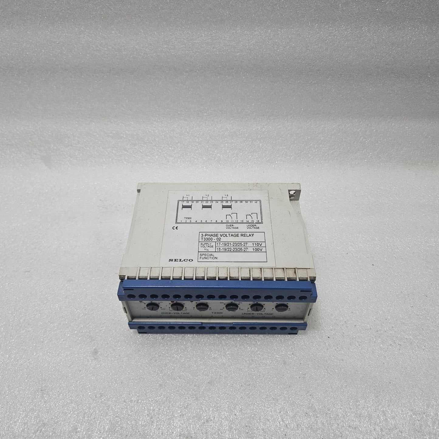 SELCO T3300-02 3-PHASE VOLTAGE RELAY 100/110V AC | OVER & UNDER VOLTAGE PROTEC