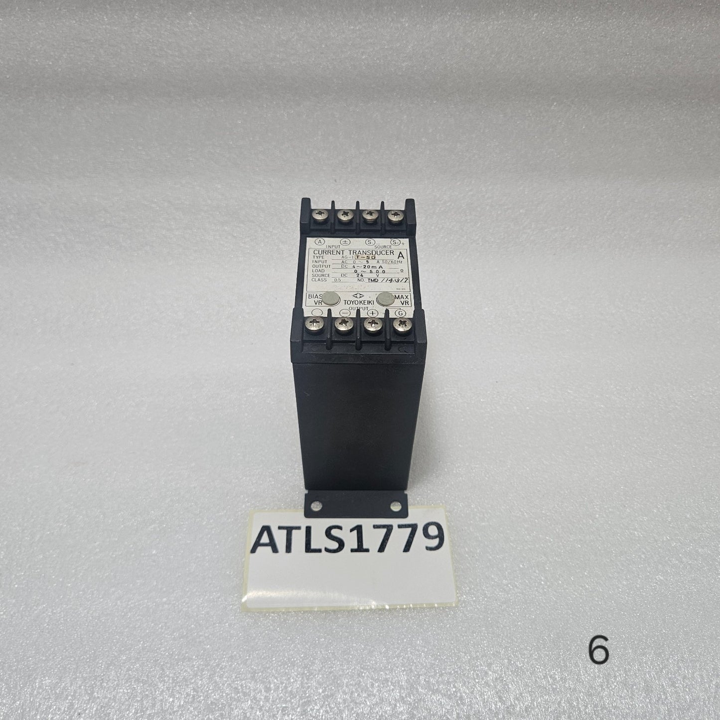 TOYO KEIKI AG-IT-SD CURRENT TRANSDUCER AC 0–5A DC 4–20MA CLASS 0.5