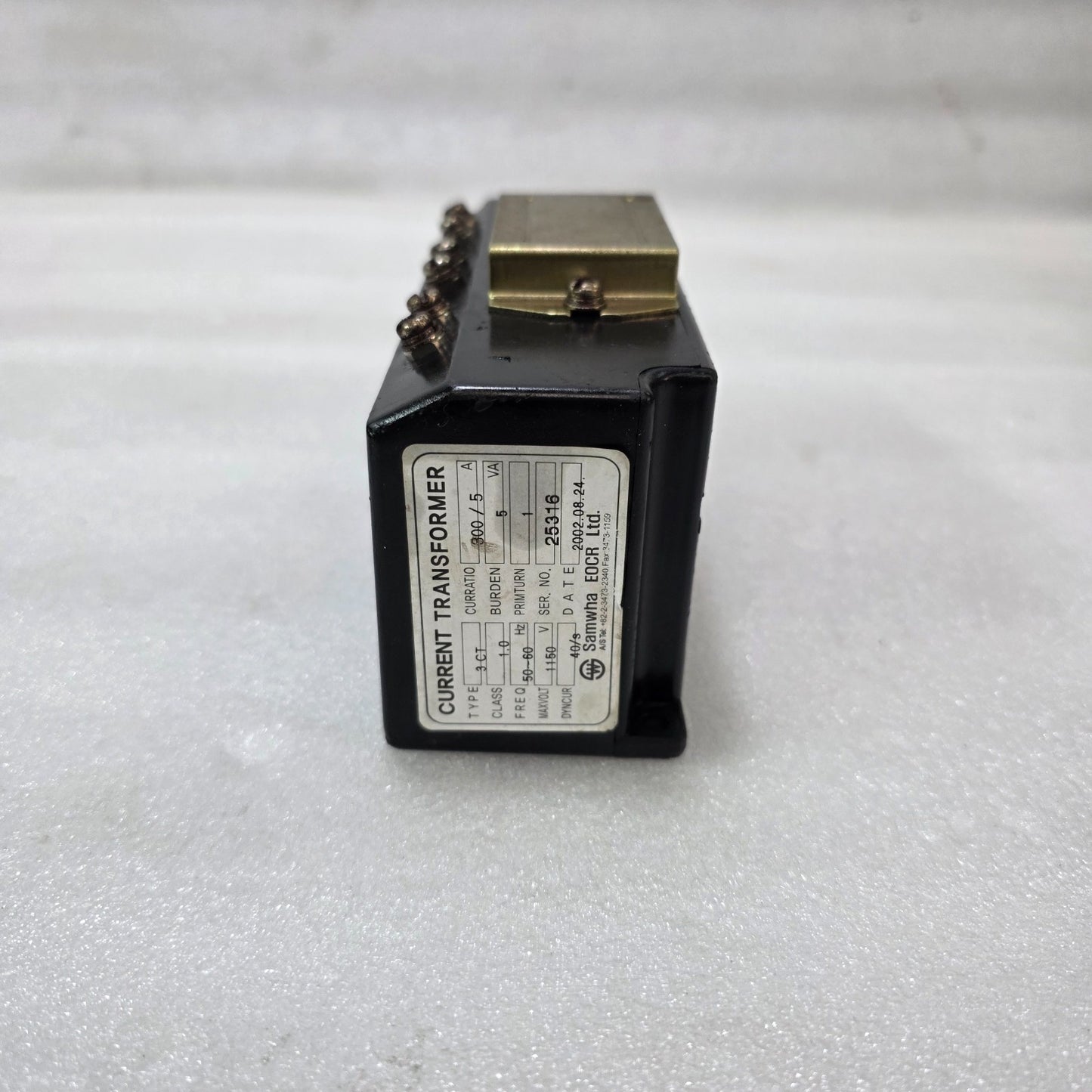 SAMWHA EOCR CURRENT TRANSFORMER 3CT | 300/5A RATIO | CLASS 1.0 | 5VA BURDEN |