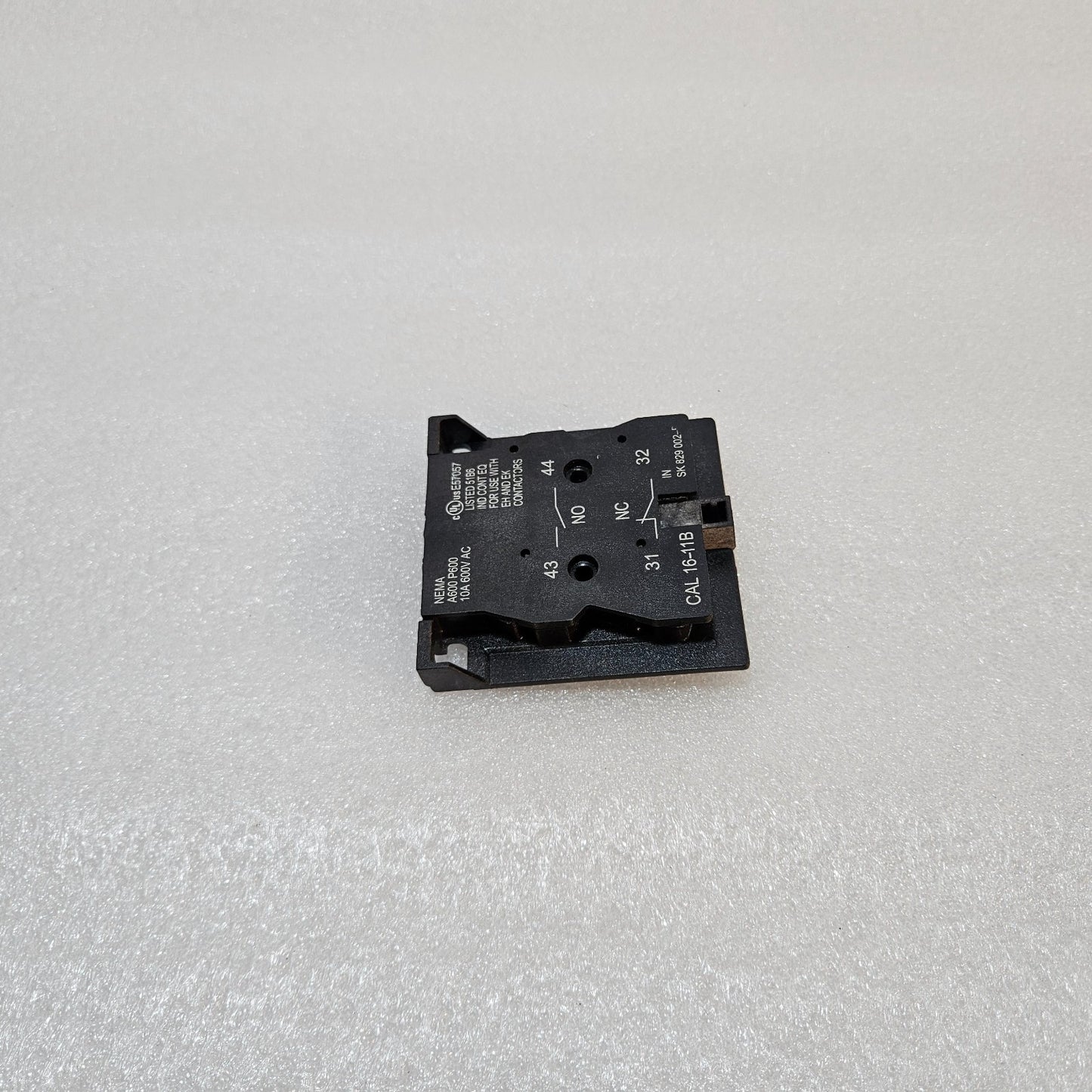 ABB CAL 16-11B AUXILIARY CONTACT BLOCK 1NO 1NC 10A 600VAC NEMA