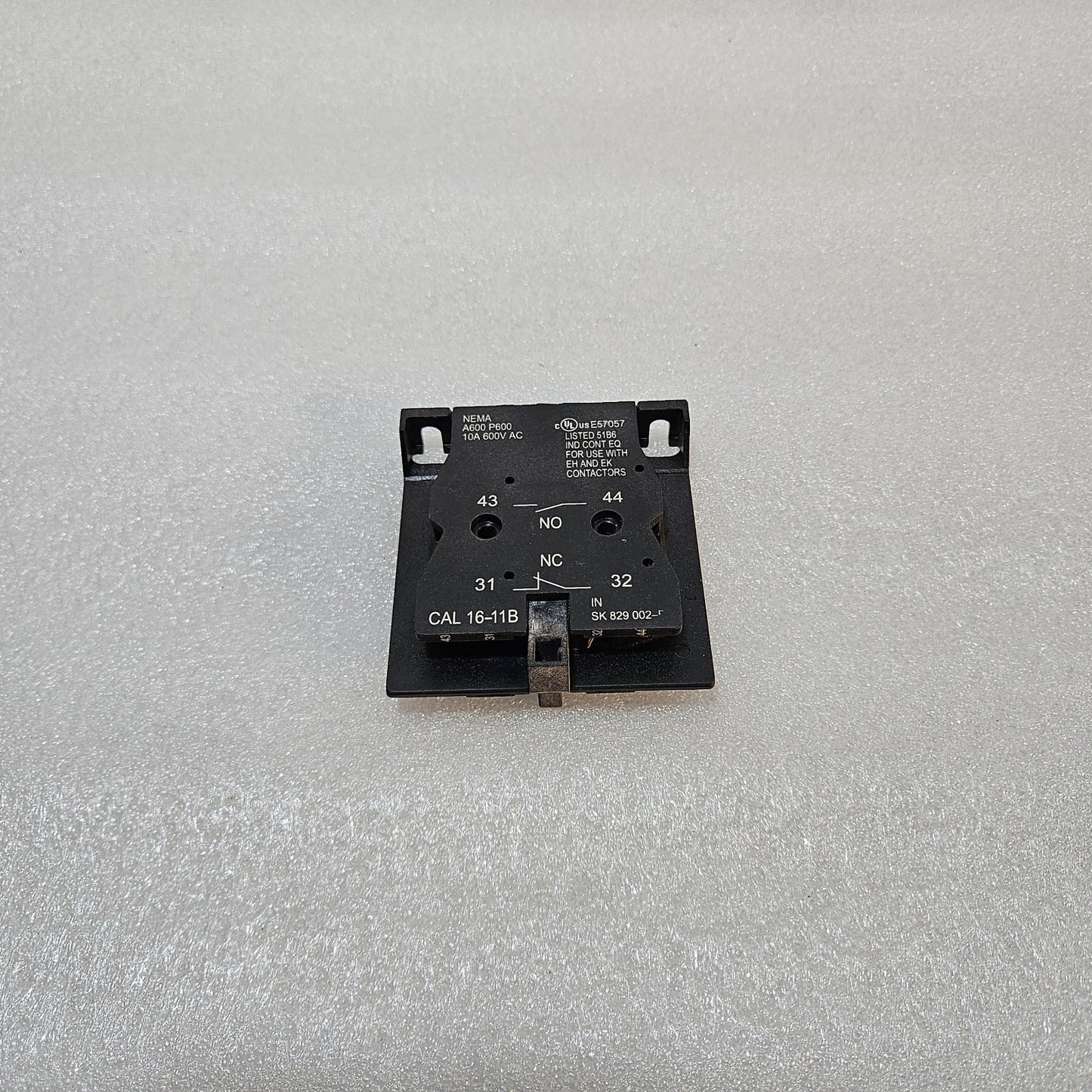 ABB CAL 16-11B AUXILIARY CONTACT BLOCK 1NO 1NC 10A 600VAC NEMA