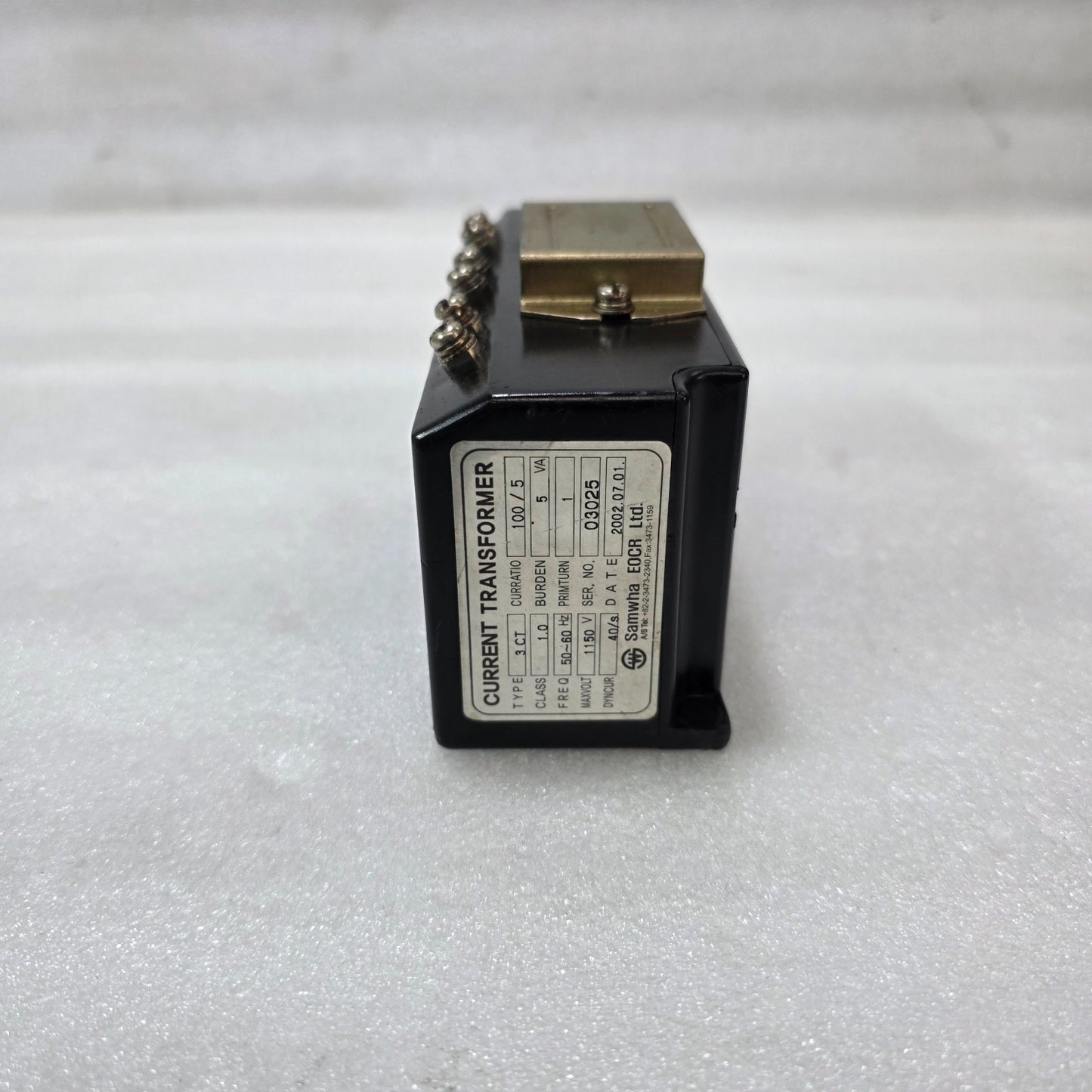 SAMWHA EOCR CURRENT TRANSFORMER 3CT | 100/5A RATIO | CLASS 1.0 | 5VA BURDEN |