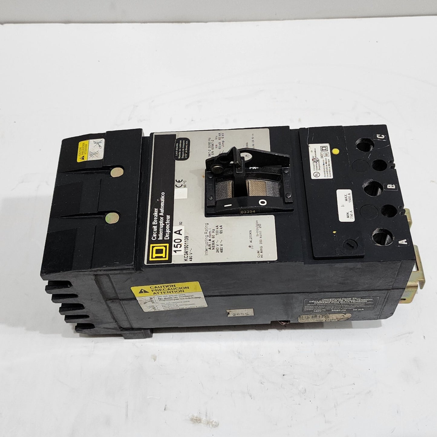 SQUARE D KC341501139 MOLDED CASE CIRCUIT BREAKER 150A 480V